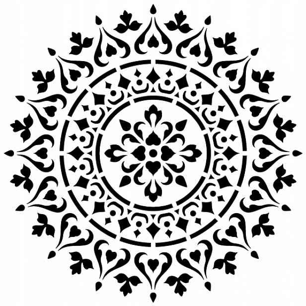Šablona Na Ozdobné Omítky LuxBud Mandala 10 92x92 cm Moderní