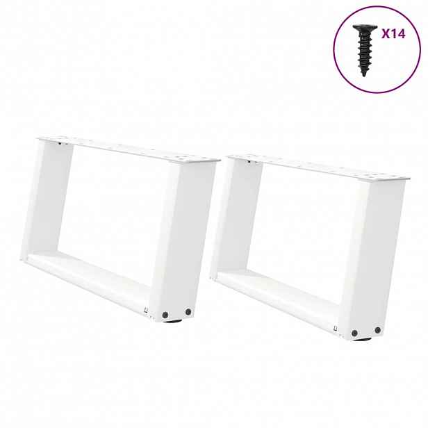 vidaXL Nohy konferenčního stolku ve tvaru U, 2 ks, bílé, 70 x (30-31) cm, ocel