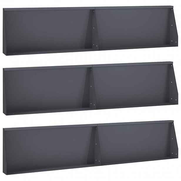 vidaXL Opěrná zeď 6 ks 100 x 12 x 30 cm Ocel Antracitová