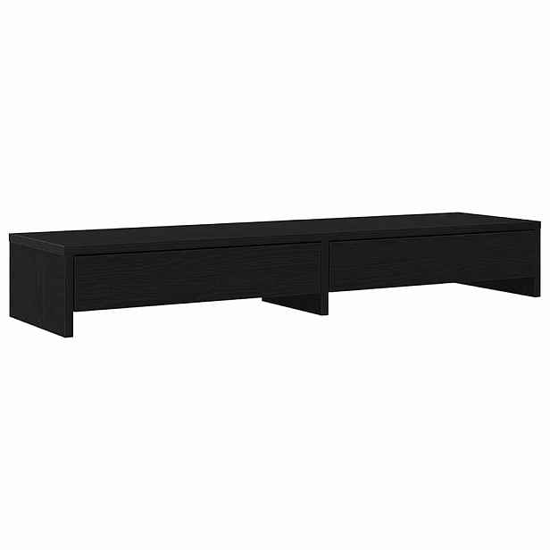 vidaXL Stojan na monitor se zásuvkami černý dub 100 x 27 x 15 cm, konstrukční dřevo