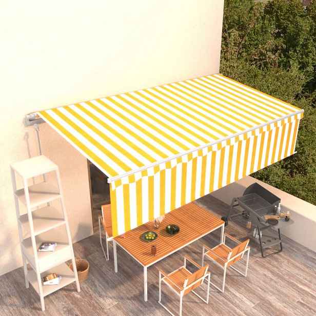 Automatická markýza s roletou 300x250 cm Dekorhome Bílá / žlutá