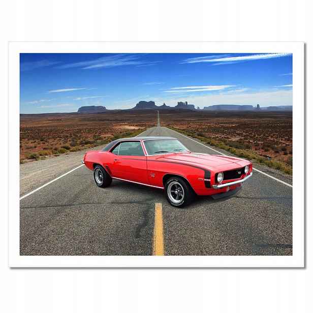 Plakáty v rámu 40x30 Červený Chevrolet Ss