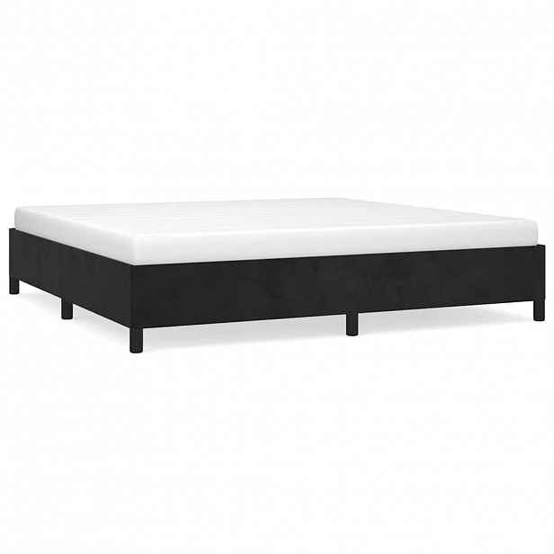 vidaXL Rám postele bez matrace černý 200 x 200 cm samet