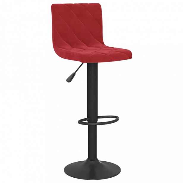 Barová židle samet / kov červená