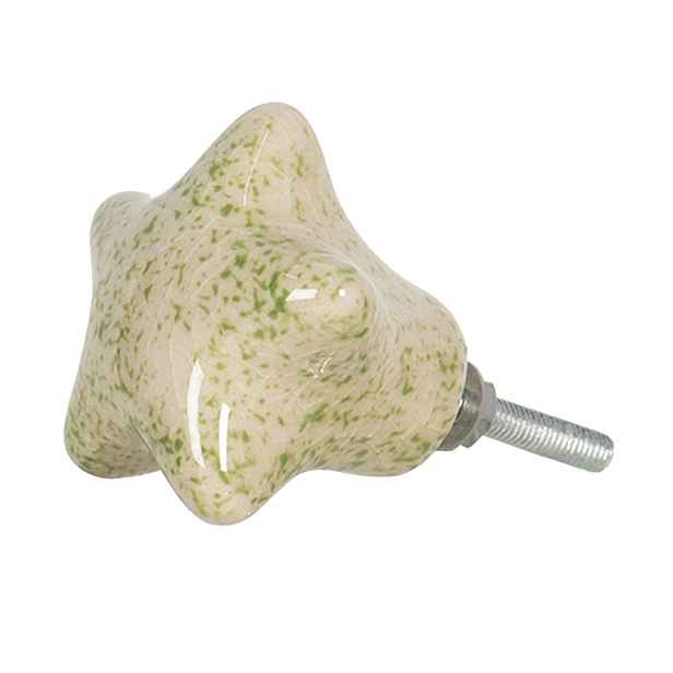 Keramická mramorovaná úchytka  - 4*3*4 cm Clayre & Eef
