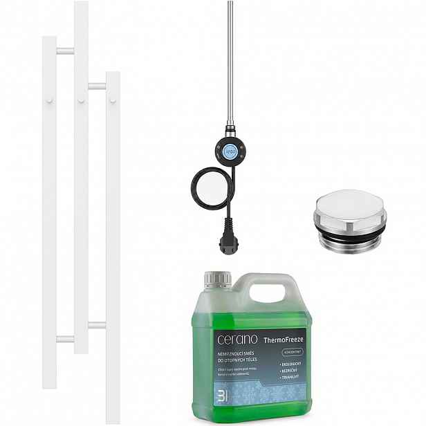 Koupelnový elektrický radiátorový set Fabiano - WIFI - 300W - bílá lesklá - 1200x220 mm