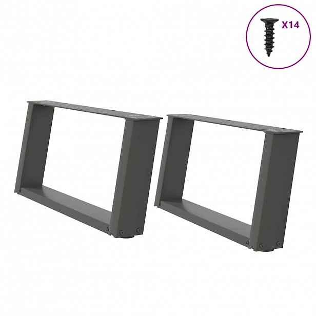 vidaXL Nohy konferenčního stolku ve tvaru U 2 ks antracitové 70 x (30-31) cm ocelové