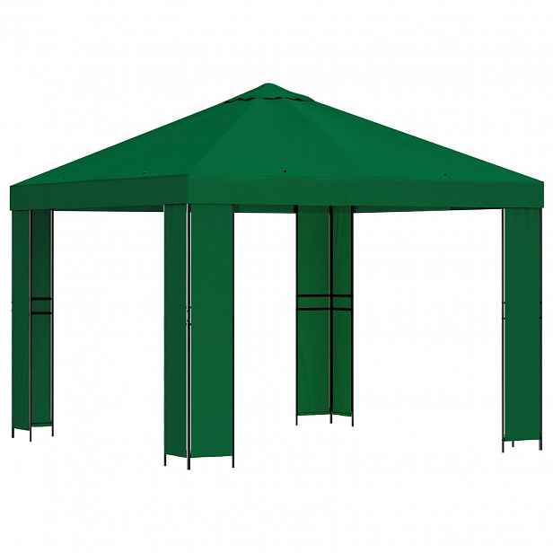 vidaXL Altán 3 x 3 m Zelená Polyester a ocel 190 gsm