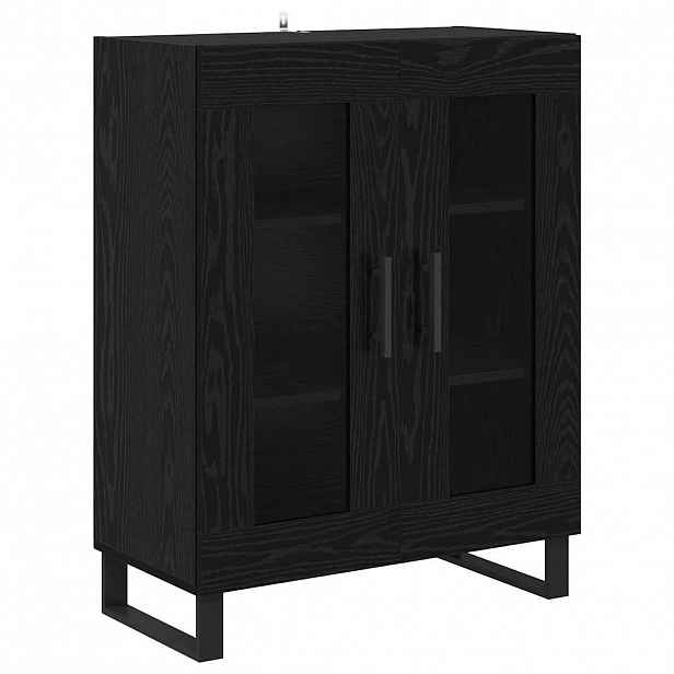 vidaXL Servírovací skříň Černý dub 69,5 x 34 x 90 cm Kompozitní dřevo