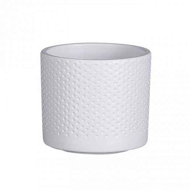 Obal keramický kulatý ERA s reliéfem teček bílý 10cm