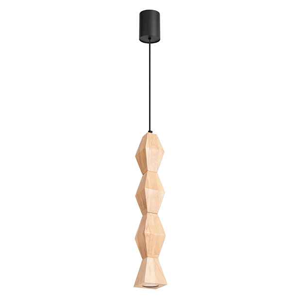 Závěsná lampa Kubbe velká ze dřeva, boho osvětlení do ložnice Sollux Gu10