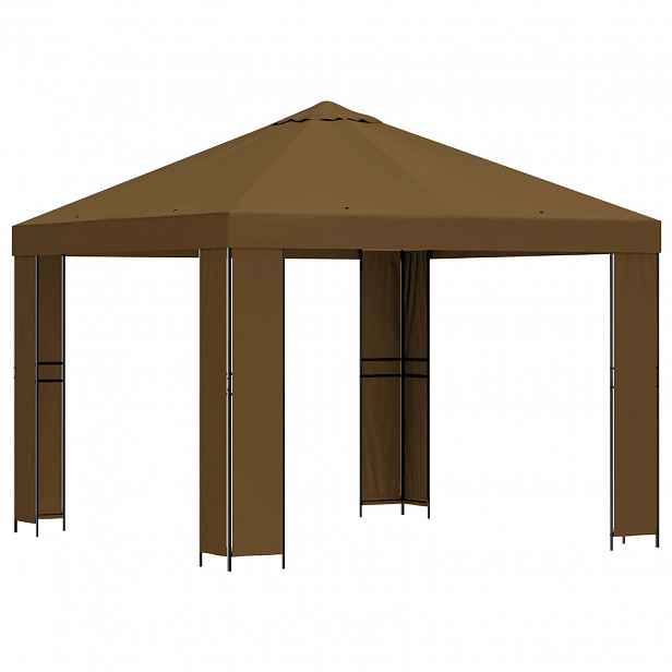 vidaXL Altán 3 x 3 m Taupe Polyester a ocel 190 gsm