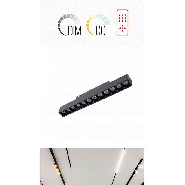 Magnetická lampa, 12W, 48V, Cct 2700K 6500K, 22,2 cm ML3-2CCT, Tuya