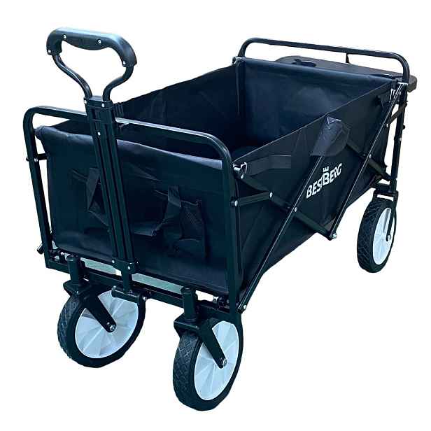 Skládací zahradní / plážový vozík BestBerg BBBW-10BK / nosnost 70 kg / černá