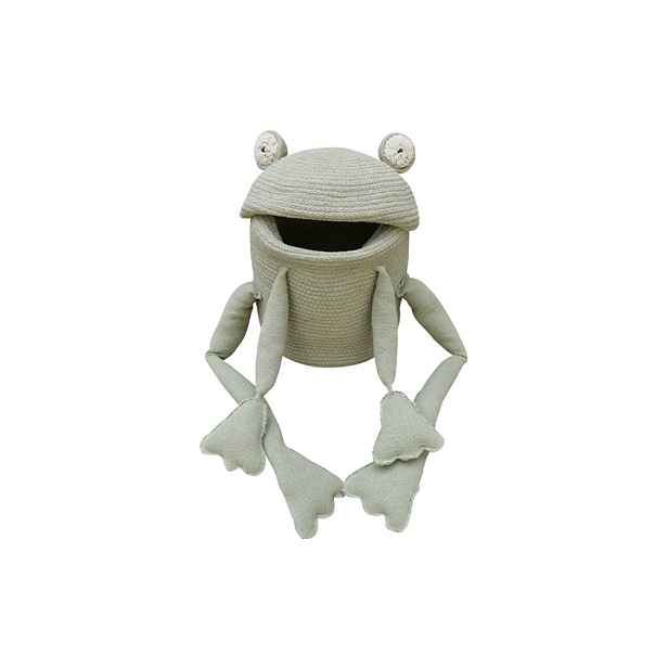 Světle zelený látkový dětský koš na hračky ø 23x35 cm Fred the Frog – Lorena Canals