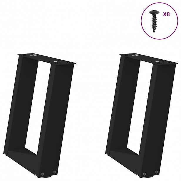 vidaXL Nohy konferenčního stolku ve tvaru U, 2 ks, černé, 28 x (42-43) cm, ocel