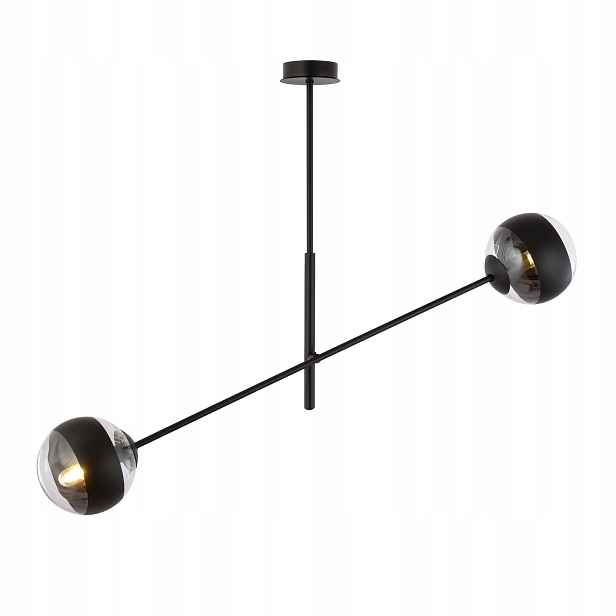 Závěsná lampa Emibig Linear 2 E14 2x10W černá skleněná regulace