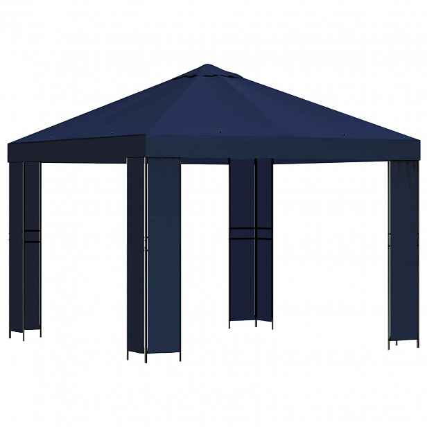 vidaXL Altán 3 x 3 m Modrá Polyester a ocel 190 gsm
