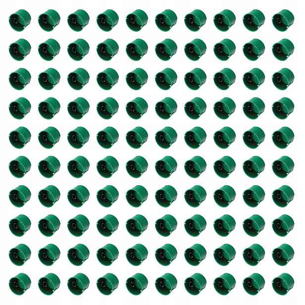 100x Edo Technic Koncová krabice pod omítku Fi 60 Dlaždice Šrouby Zelená