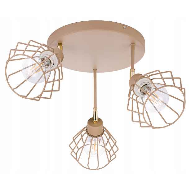 Závěsná Stropní Lampa Stropní Svítidlo Lustr Ruch Brylant 3x E27 Kašmír béžová ecru