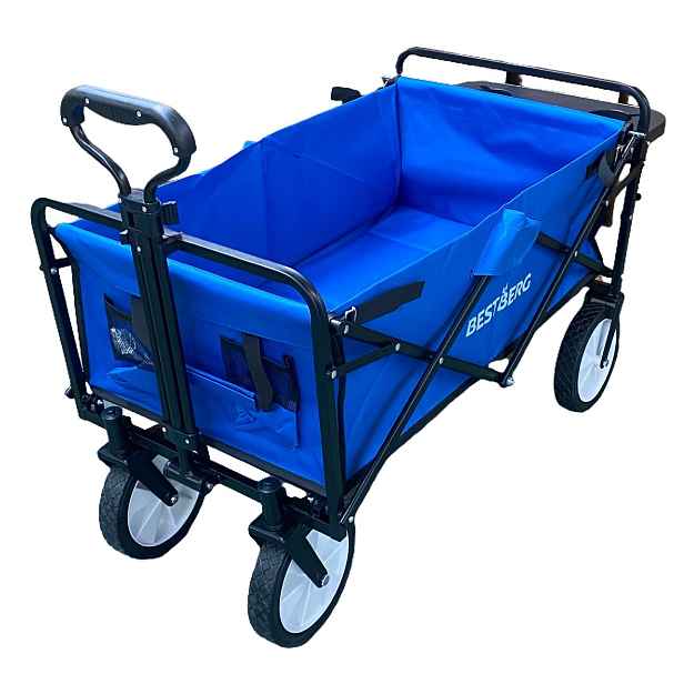 Skládací zahradní / plážový vozík BestBerg BBBW-10BE / nosnost 70 kg / modrá