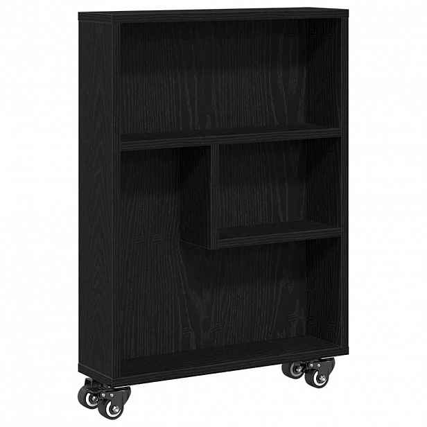 vidaXL Úzký úložný vozík 3 úrovní 48 x 13 x 68 cm Černý dub