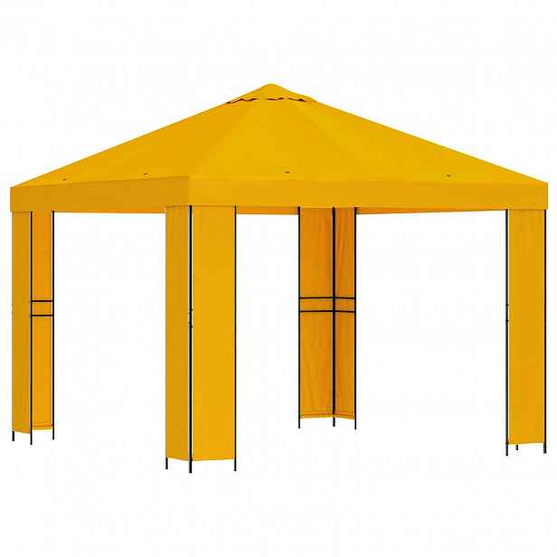 vidaXL Altán 3 x 3 m Žlutá Polyester a ocel 190 gsm