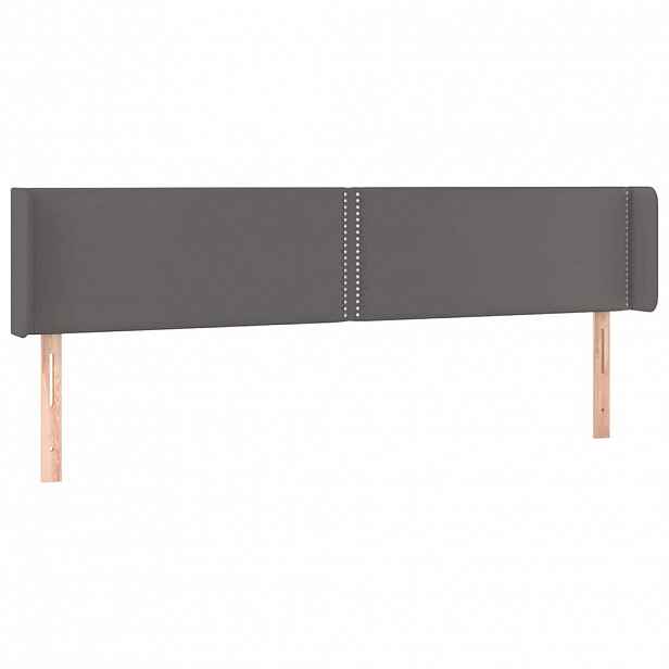 vidaXL Čelo postele typu ušák šedá 203 x 16 x 78/88 cm umělá kůže