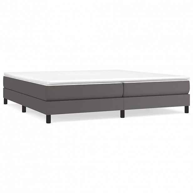 vidaXL Box spring postel s matrací šedá 200x200 cm umělá kůže