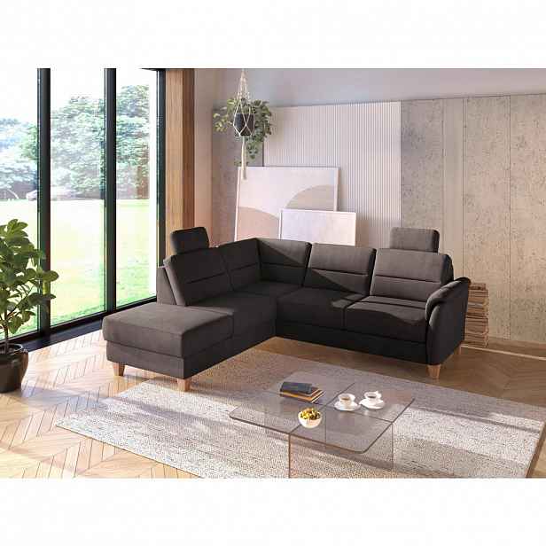 Sit & More ROHOVÁ SEDAČKA, textil, tmavě hnědá