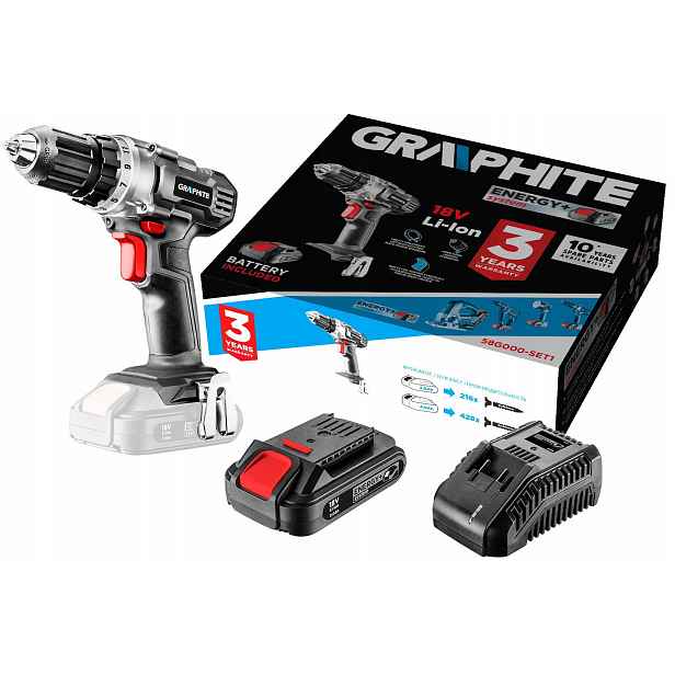 Aku Vrtačka s akumulátorovou nabíječkou Graphite