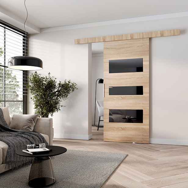 Interiérové dveře na stěnu BARRET 3 - 106 cm, dub sonoma