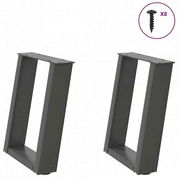 vidaXL Nohy konferenčního stolku ve tvaru U 2 ks antracitové 28 x (42-43) cm ocelové