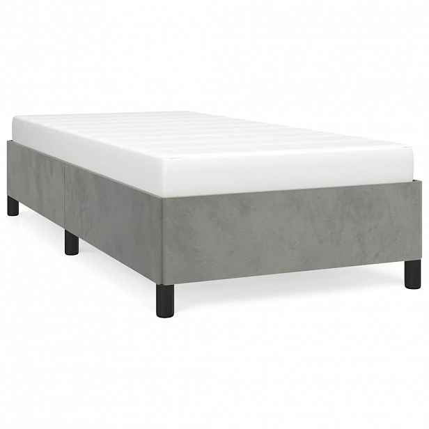 vidaXL Rám postele bez matrace světle šedý 100x203 cm Twin XL sametový