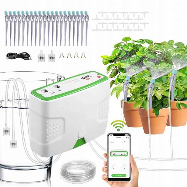Wifi Automatický zavlažovací systém pro rostliny v květináčích, sada