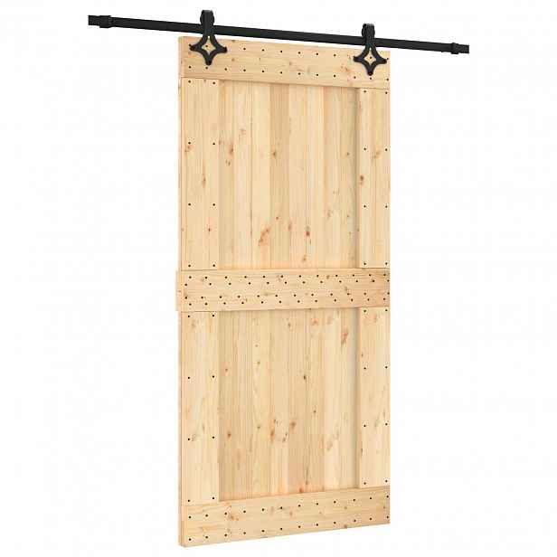 vidaXL Posuvné dveře 100 x 210 cm Masivní borové dřevo (neupravené)