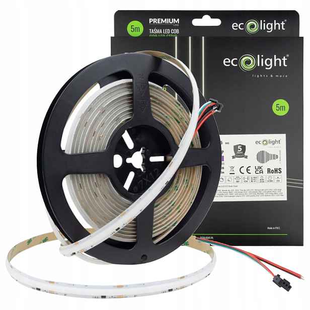 Led pásek Digitální Cob pásek 12W/m 12V Rgb Rolka 5 m Magic Pixel Tekoucí