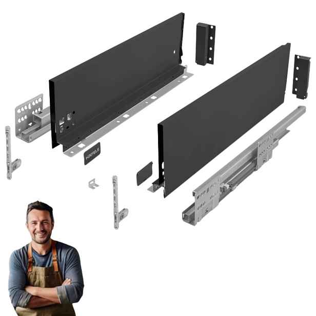Šuplík Hafele Matrix Slim 550 mm H-135 35 kg 514.13.226 Tenká Antracit