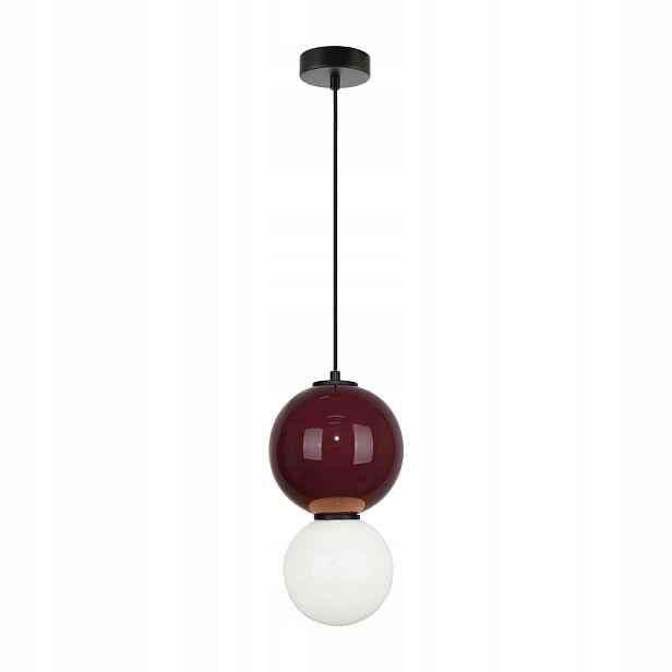 Závěsná lampa Italux Pieve Led 6W Bordově bílá Ø18 cm Moderní