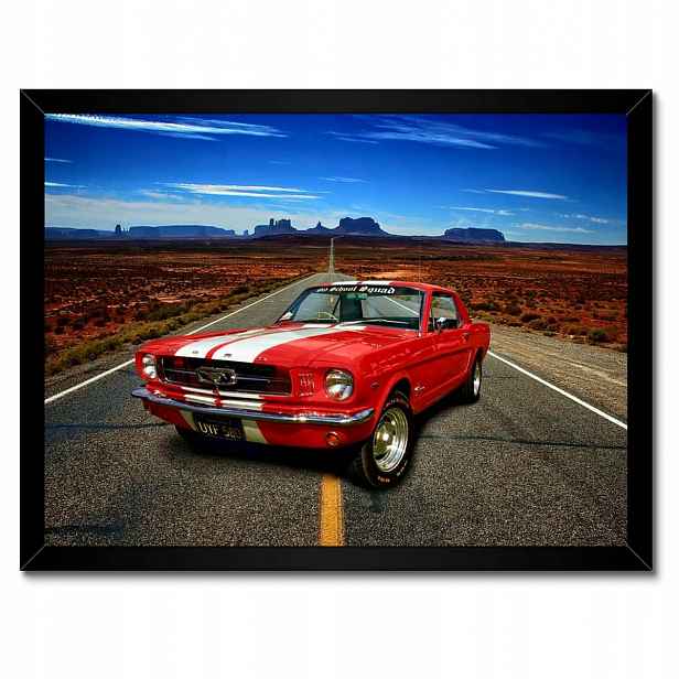 Plakáty v rámu 40x30 Červený Ford Mustang Usa