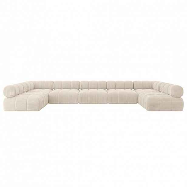 ALTDECOR SEDACÍ SOUPRAVA modulární pohovka Garvo-U3 – 475 x 190 x 70 cm, béžový manšestr