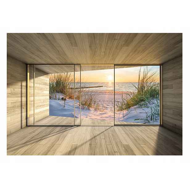 Fototapeta 3D Pohled Z Okna Pláž Moře 208x146