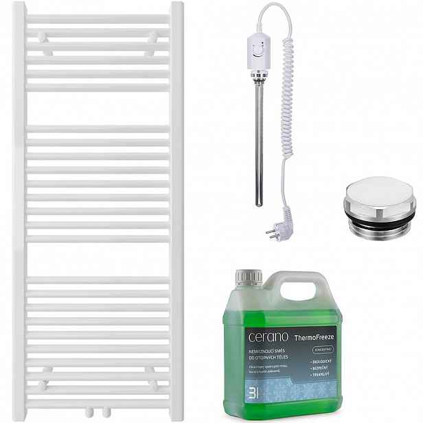 Koupelnový elektrický radiátorový set Lincoln - 300W - bílá lesklá - 1200x500 mm