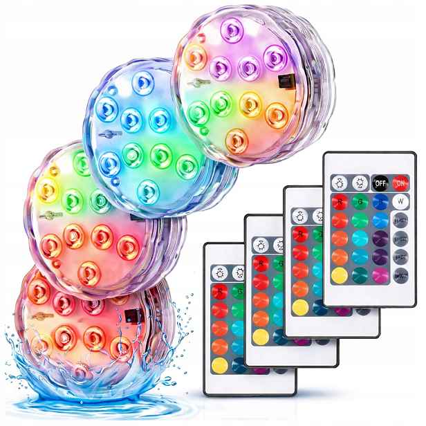 Led lampa do bazénu Jacuzzi Lay-Z Spa 10 Led Dálkový Ovladač Vodotěsná Led lampa