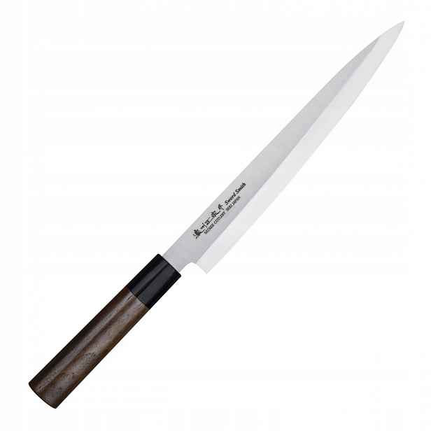 Nůž Yanagi Sashimi Satake Kenta Walnut 21 cm pro filetování oceli Dřevo
