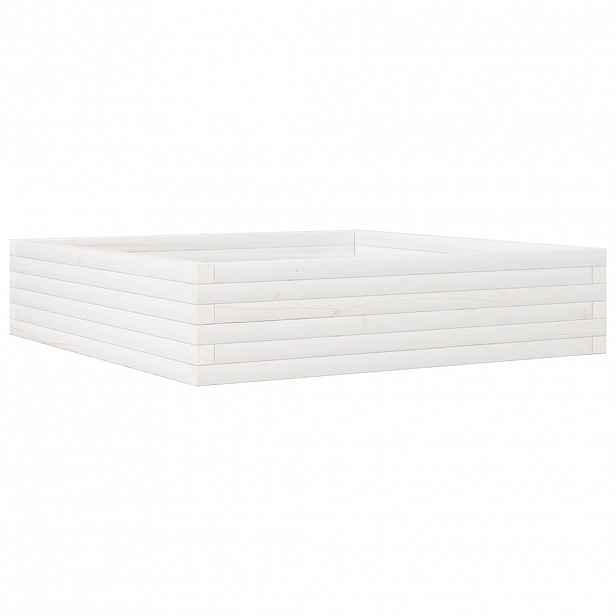vidaXL Zahradní truhlík bílý 100 x 100 x 23 cm masivní borové dřevo