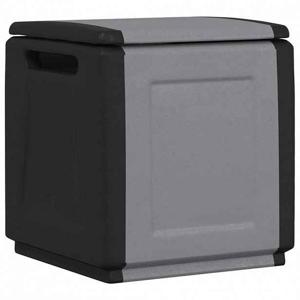 vidaXL Zahradní úložný box 54 x 53 x 57 cm 130 l tmavě šedý a černý