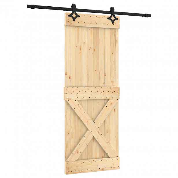 vidaXL Posuvné dveře 80 x 210 cm Masivní borové dřevo (neupravené)