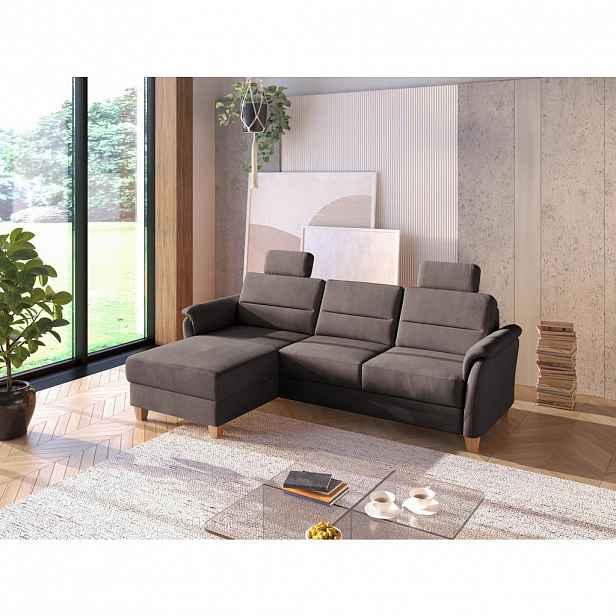Sit & More ROHOVÁ SEDAČKA, textil, tmavě hnědá