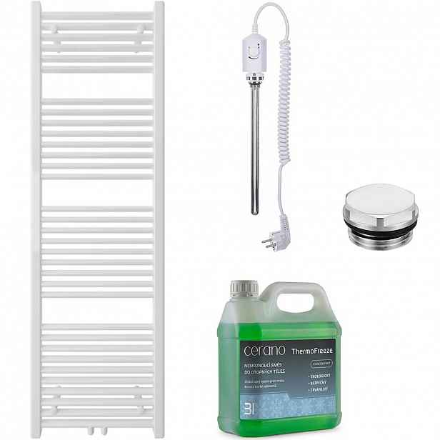 Koupelnový elektrický radiátorový set Lincoln - 300W - bílá lesklá - 1600x500 mm